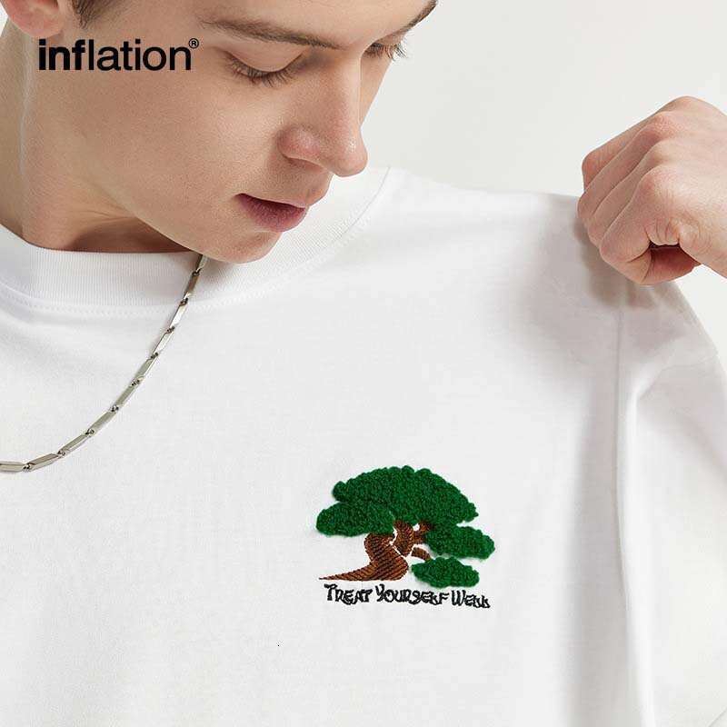 Heavyweight Trendy Brand Embroidered Trendy High Street New Chinese Handsome Round Neck Top Loose Versatile Pure Cotton Top