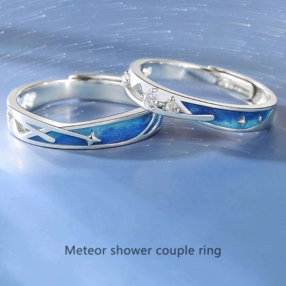 Van Gogh Starry Sky Meteor Shower Sun Moon Adjustable Open Women Men Lover Exquisite Carving Rings Band Romantic Couple Jewelry W260311