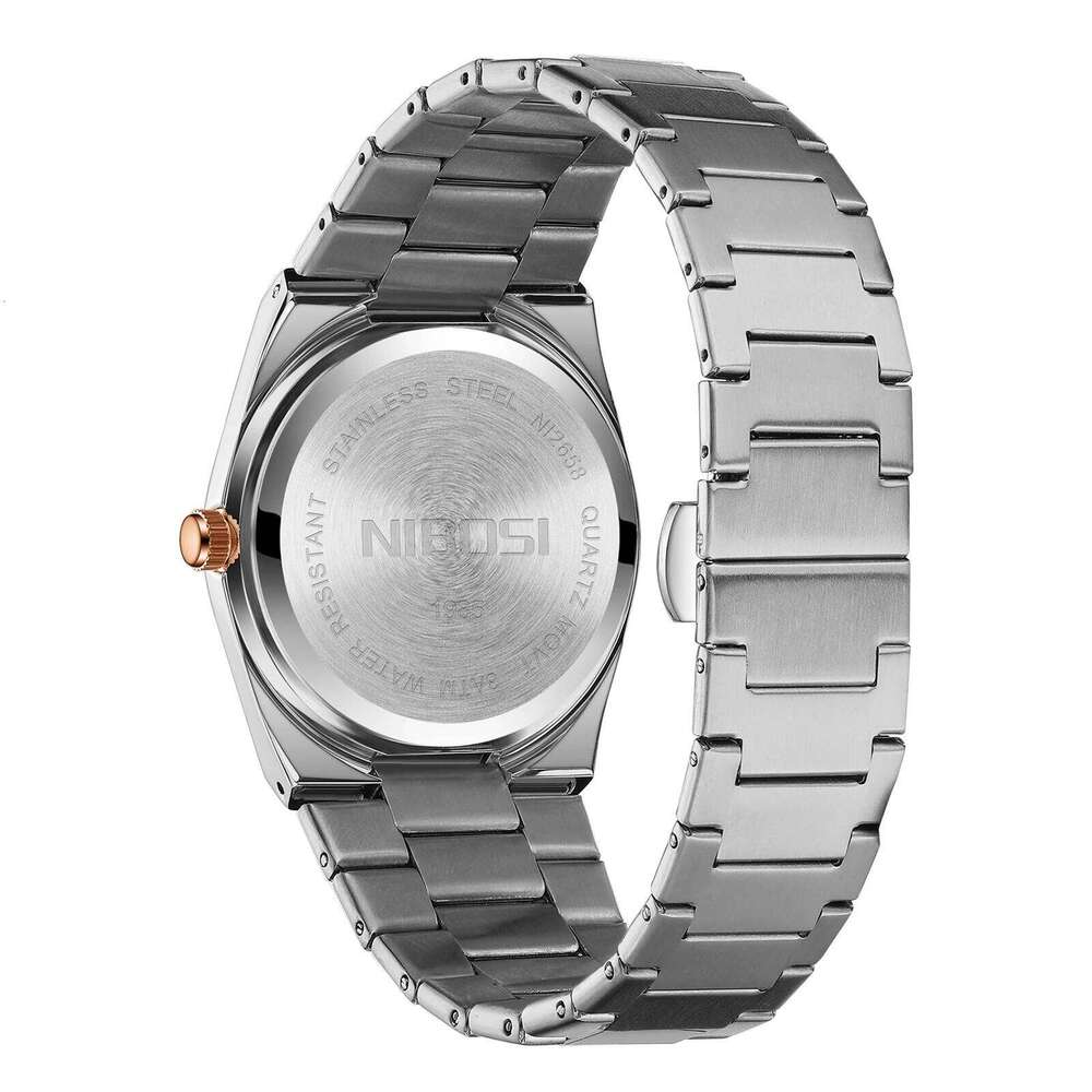 NIBOSI Mens Analog Quartz Watch with Week-Date Waterproof Stainless Steel Strap Men's Wrist Watches Classic Minimalist