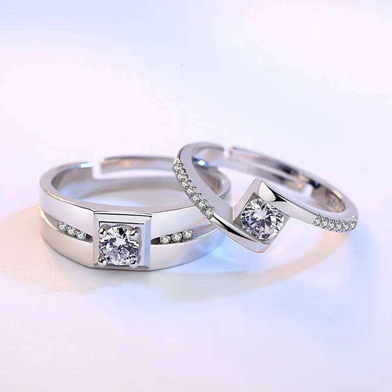 Real 925 Stelring Silver New Man's Couple Jewelry Fashion Crystal Zircon Ring For Woman XY0392 W260311