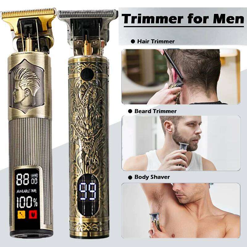 New! T9 Professional Hair Trimmer/Accessories | Portable Electric USB 0mm Bald Fade Cutting Machine for Men Home Haircut C260312