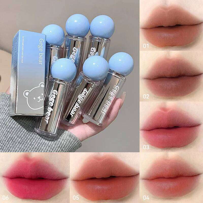 Gege bear Ice-permeable Water Mist Lip Mud, matte, soft, delicate and long-lasting, natural makeup application W260311