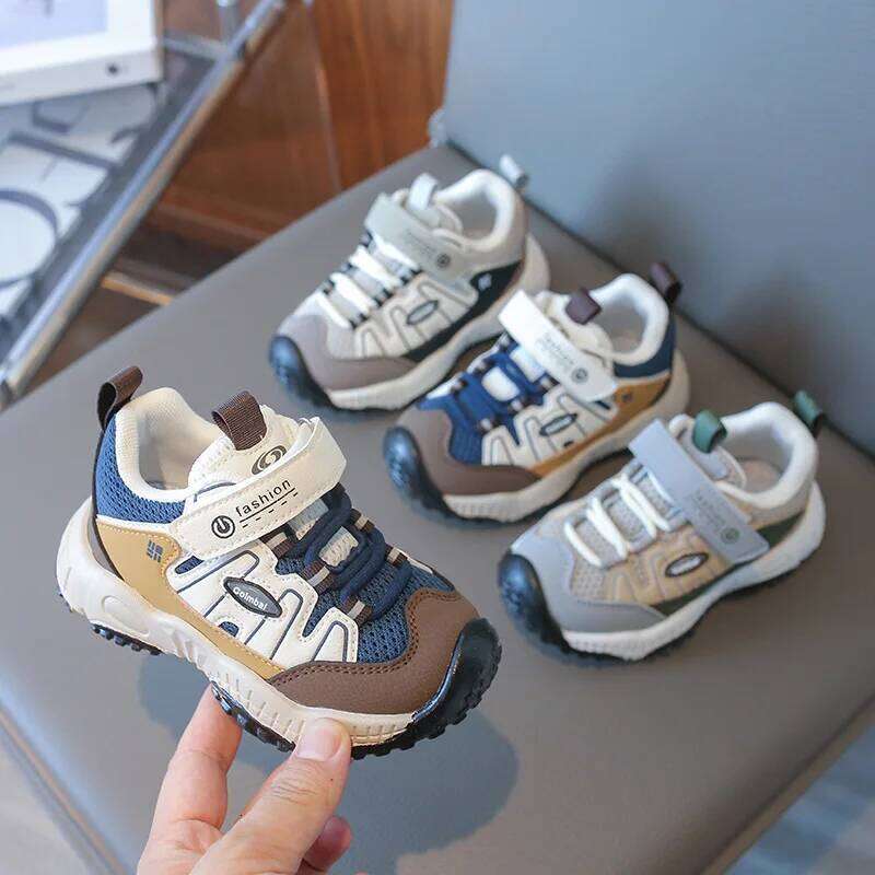 1-6 Years Spring Autumn Kids Casual Boys Sneakers Patchwork Color Soft Breathable Sport Hiking Shoes For Boy H260312