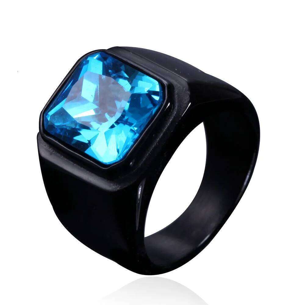 2025 New Men's Stylish Titanium Steel Ring, Unique Square Minimalist Gemstone Trendy Fashion Jewelry, Durable & Comfortable Fit H260312