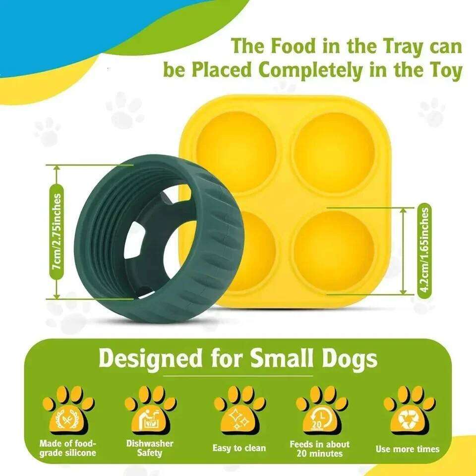 Treat Tray Pupsicle Silicone Mold for Treats Reusable Long-lasting Interactive Dog Toys For Boredom Dog's Birthday Gift 26Y0312
