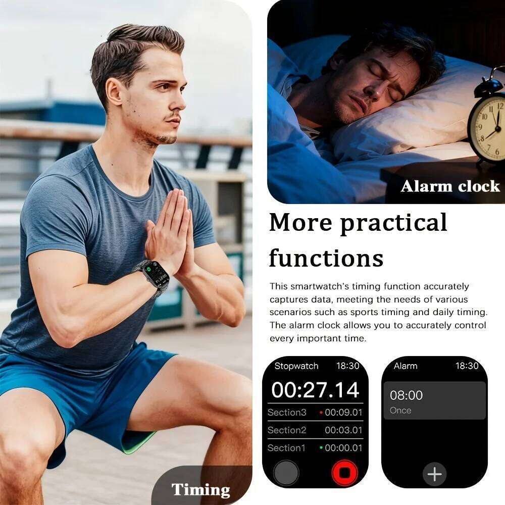LAXASFIT New Smart Voice Assistant Fitness Band with Call/Text Alerts Multiple Exercise Modes Smartwatch Weather