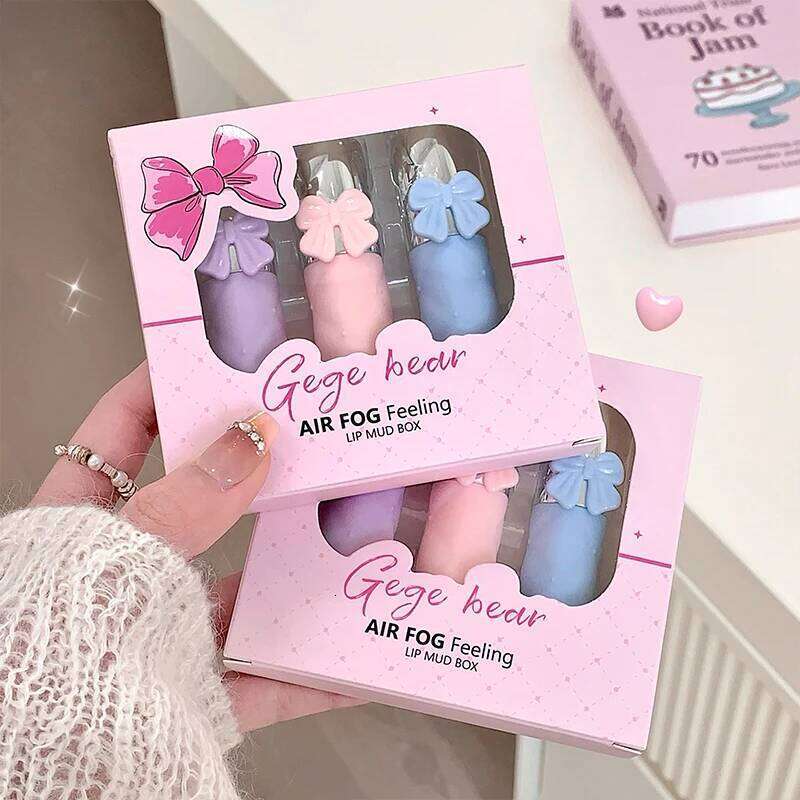 Gege bear Matte Lip Gloss 6 Color Smooth And Lasting Display Waterproof Moisturizing Lipstick Holiday Gift Box Set W260311