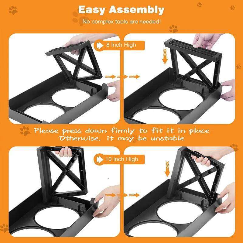 Bowls Stand Adjustable Height Slow Feeding Dish For Pet Dog Meal Elevated Bowl Mat 26Y0312