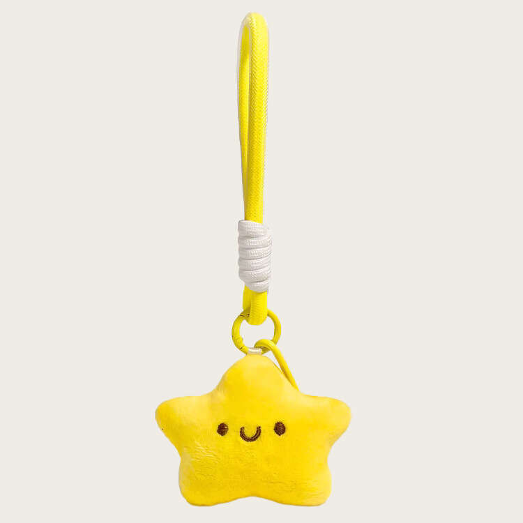 Cute plush star doll pendant squeaking toy keychain cartoon accessory student backpack decoration wholesale