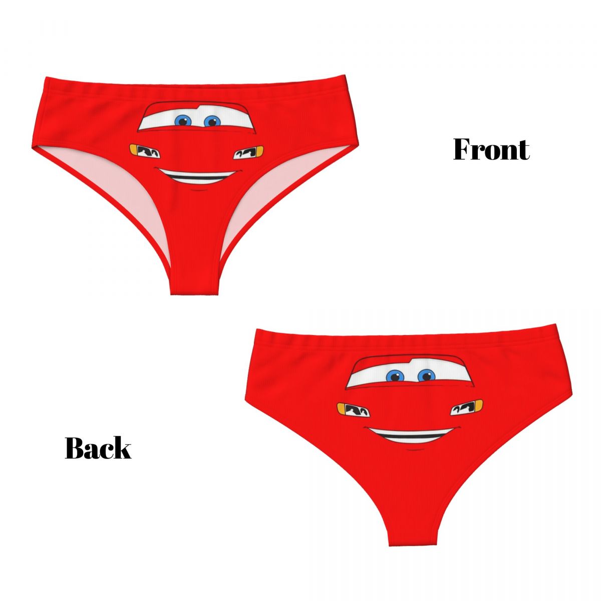 Happy Cars Lightning McQueen Womens Briefs Underwear Panties Disney Cartoon Breathable Disney Cartoon Underpants Sexy Briefs