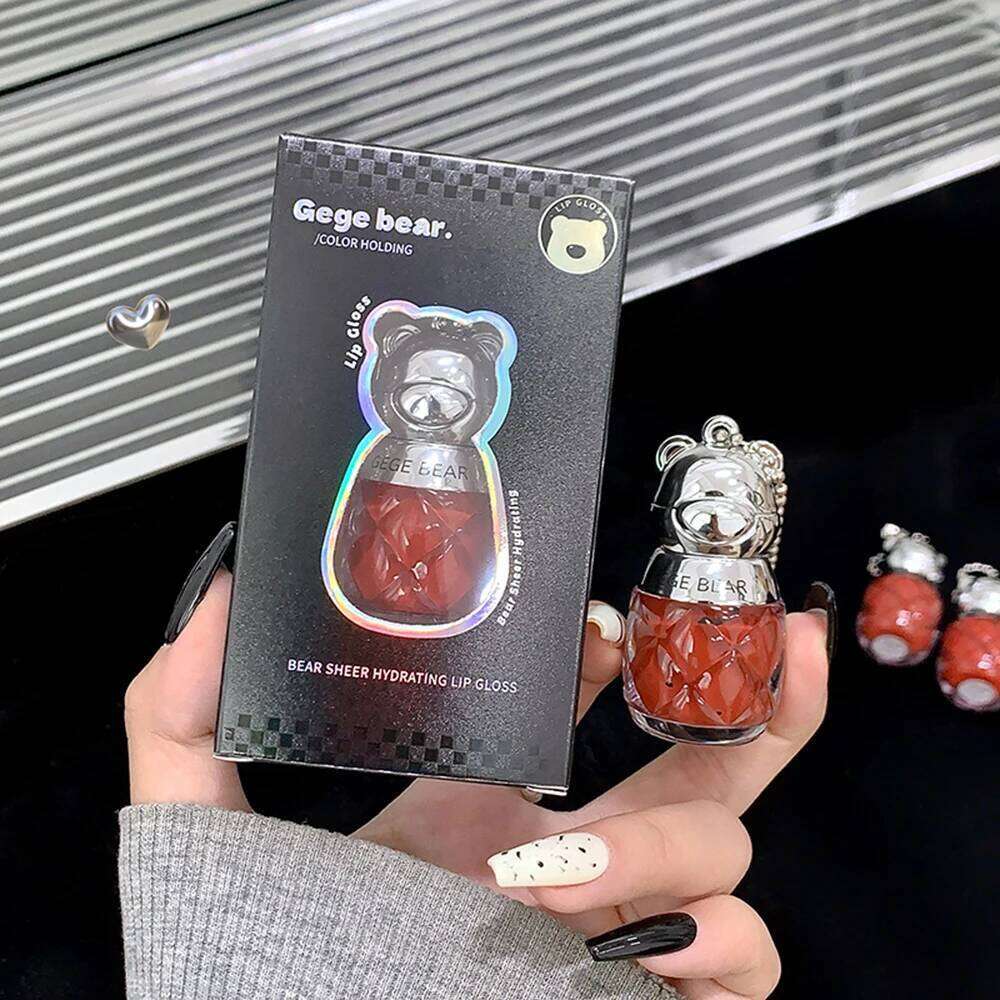 Gege Bear Keychain Pendant Water Gloss Gloss, Easily Apply Moisturizing Mirror Finish for Autumn&Winter Colors Lip Stain W260311