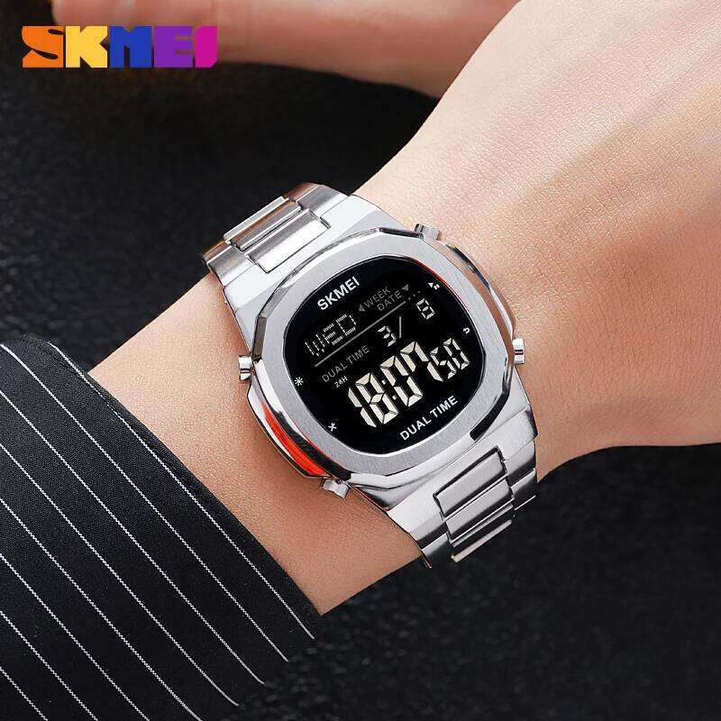 SKMEI 2004 Luxury Digital Watch for Sport Calendar Steel Waterproof Electronic Men Wristwatches Led Alarm Clock Reloj Hombre
