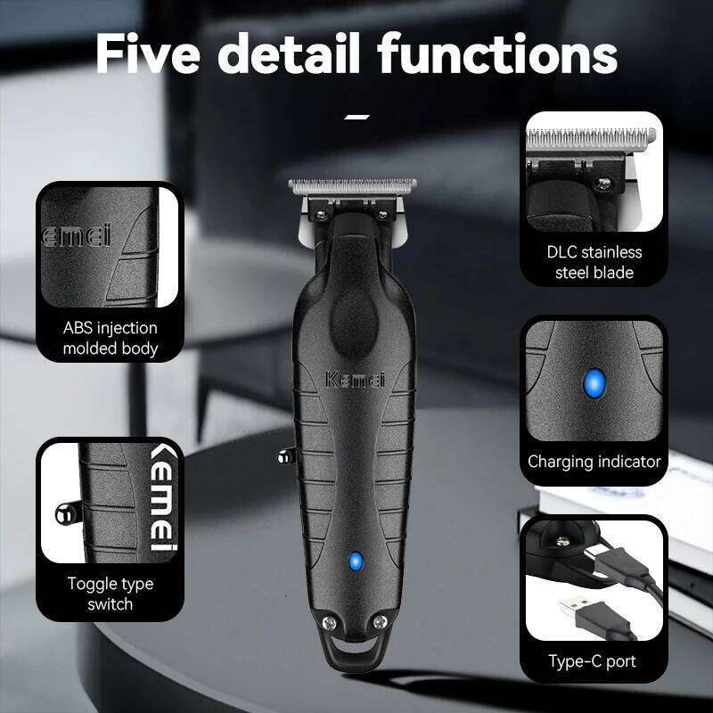 Kemei KM-PG2299 Professional Cordless Electric Clipper for Salons, High-Speed Motor, USB Charging Design,Men's Hair Trimmer C260312