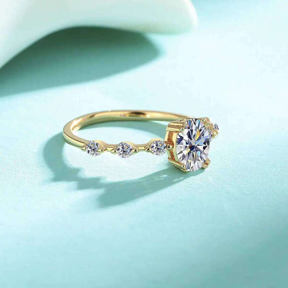 SG 1carat Moissanite 925 Sterling Silver For Women Men Rose Gold Egg-shaped Wedding Ring Fine Jewelry Christmas Gift D VVS1 H260312