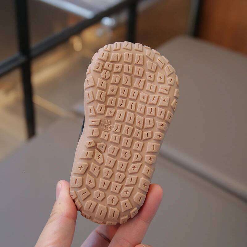 Children's Casual Sneakers Size 16-26 Khaki Leather Boys Girls Walking Spring and Autumn Beige Black Kids Board Shoes H260312