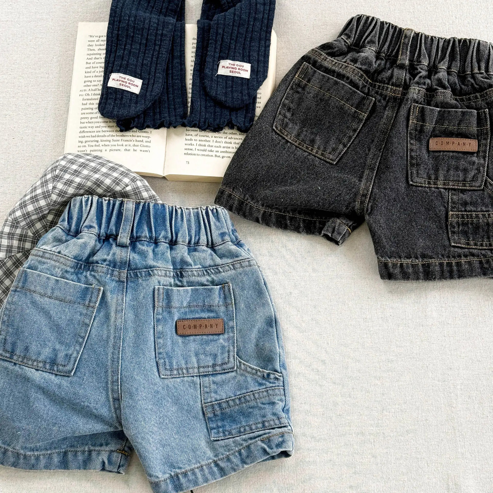 Summer Girls Denim Shorts Solid Color Boys Jeans For Children Clothes Fashion Kids Baby Casual Pants 260311