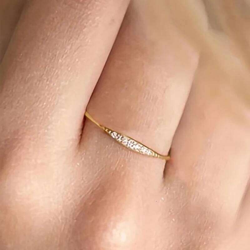Huitan 925 Sterling Silver Thin Silver/Gold/Rose Gold Color Womens Trendy Fresh Daily Rings Simple Charms Wedding Jewelry H260312