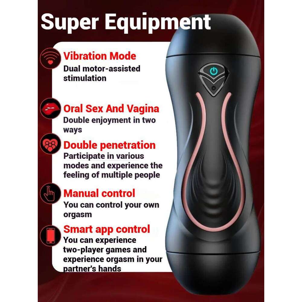 Double-Headed Penetration Automatic Male Masturbation Cup Mouth Vaginal Masturbator App Control Adult Sex Toy For Men Z260312