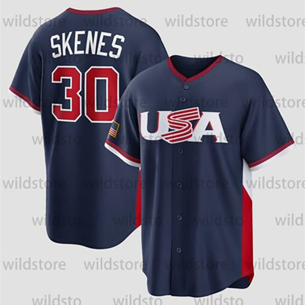 20 Alonso Team USA 2026 Jersey World Baseball Classic Crow-Armstrong Skenes Raleigh Realmuto Schwarber Dlaz Tucker Bregman Carroll