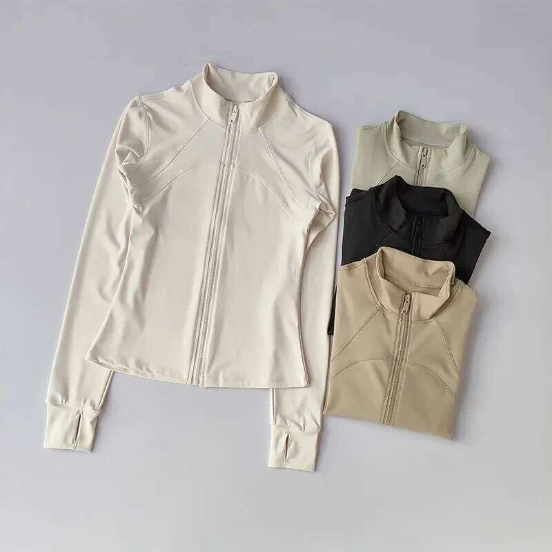 Zippered Sports Women Yoga Suits Slim Fit Training for Jogging Long-sleeved Quick-drying Cardigan Top 26Y0312