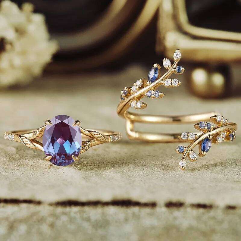 European American new fashion ins style wheat ears branches and leaves shape personalized women's ring H260312