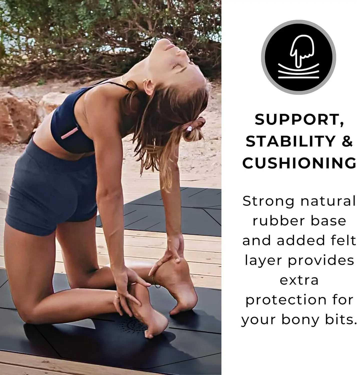 Ultra-Grip Yoga Mat - ExtrEMe Non-Slip for Dry Wet Use Alignment Lines Sweat Resistant for Yoga Pilates Workouts M260312