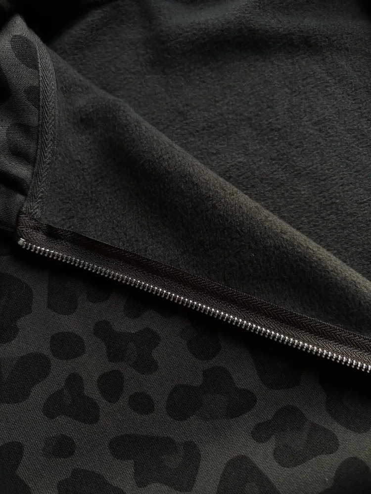 Y2K Zipper Hooded Sweatshirt for Autumn and Winter Retro Leopard Print Hooded Sweatshirt for Men and Women Loose Clothes 260311