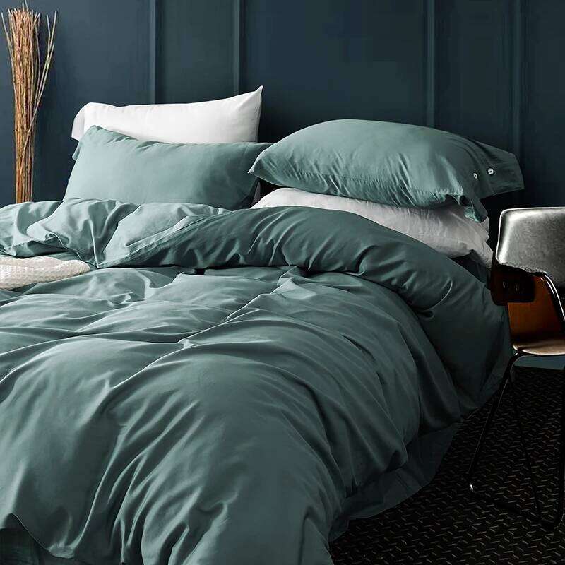 Hotel 4pc Duvet Cover Flat/Fitted Sheet Set 500 Thread Count Egyptian Cotton Quality Ultra Silky Soft Premium Bedding set H260312 - view 7