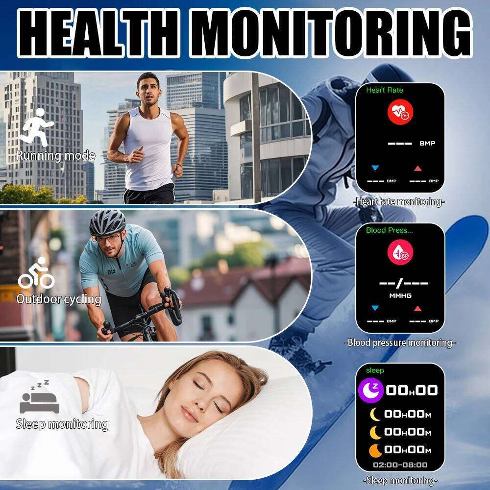 LAXASFIT New Talk Tracking Heart Rate Sleep Monitor Bluetooth Smart Watch Gifts for Men and Women
