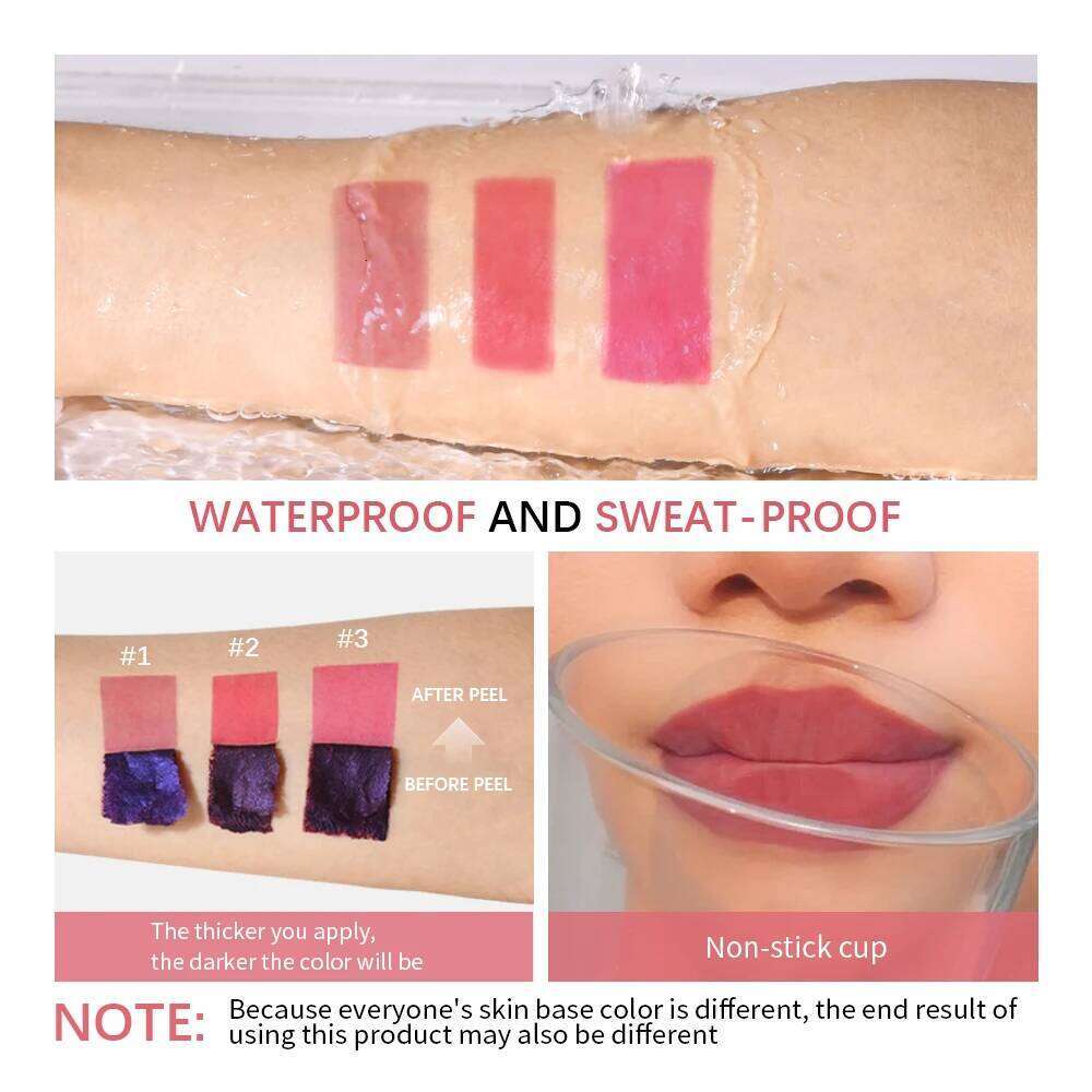 Stain Peel Off Korean Matte Lip Tint Liquid Lipstick 24 Hours Water Resistant Lipsticks Lips Stick Free Shipping Makeup Ink W260311