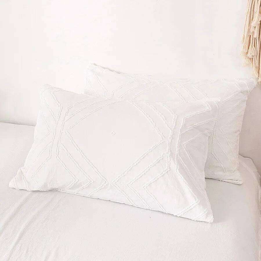 WASART White pinch pleat duvet 220x240cm summer bed quilt cover bedding sets single double queen king size H260312