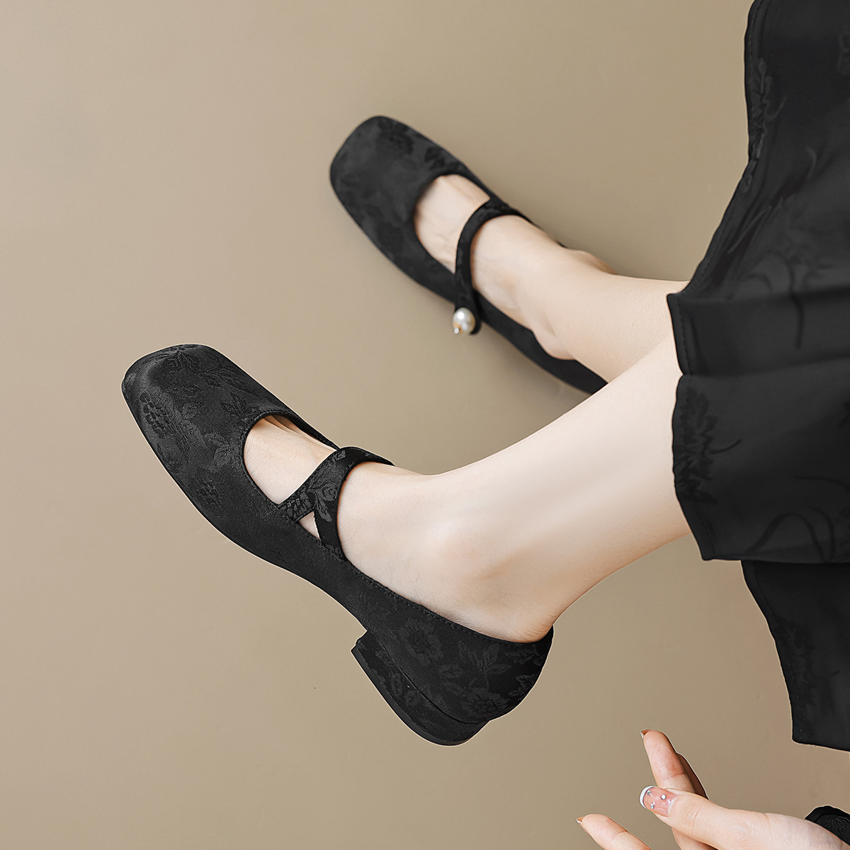 STAOXINDIKE Fashion Designer Low Heel Wedge Heel Stiletto Leather Suede White Black Ankle Strappy Formal Wide Affordable Budget Heeled Shoes Pumps