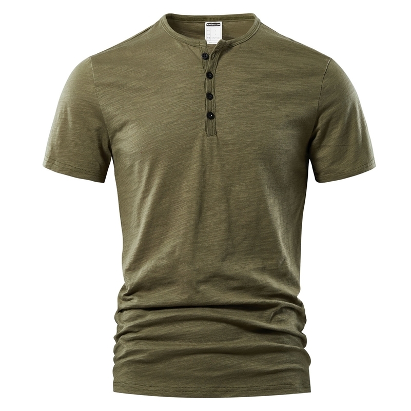 T Shirt Men Casual High Quality Summer Short Sleeve Henry neck Mens T Shirts Fashion Basic T-shirt Male 260227
