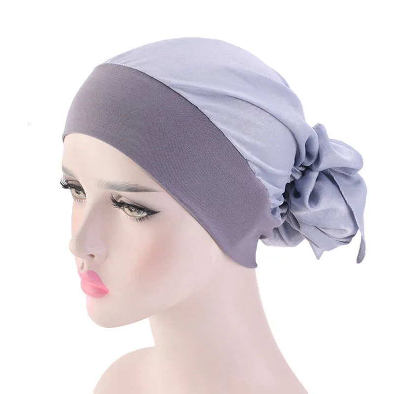 2PCS/LOT Women Muslim Pre-Tied Turban Cap Headscarf Hijab Chemo Hat Hair Loss Headscarf Wrap Strech Bandana Hair Accessories 260304