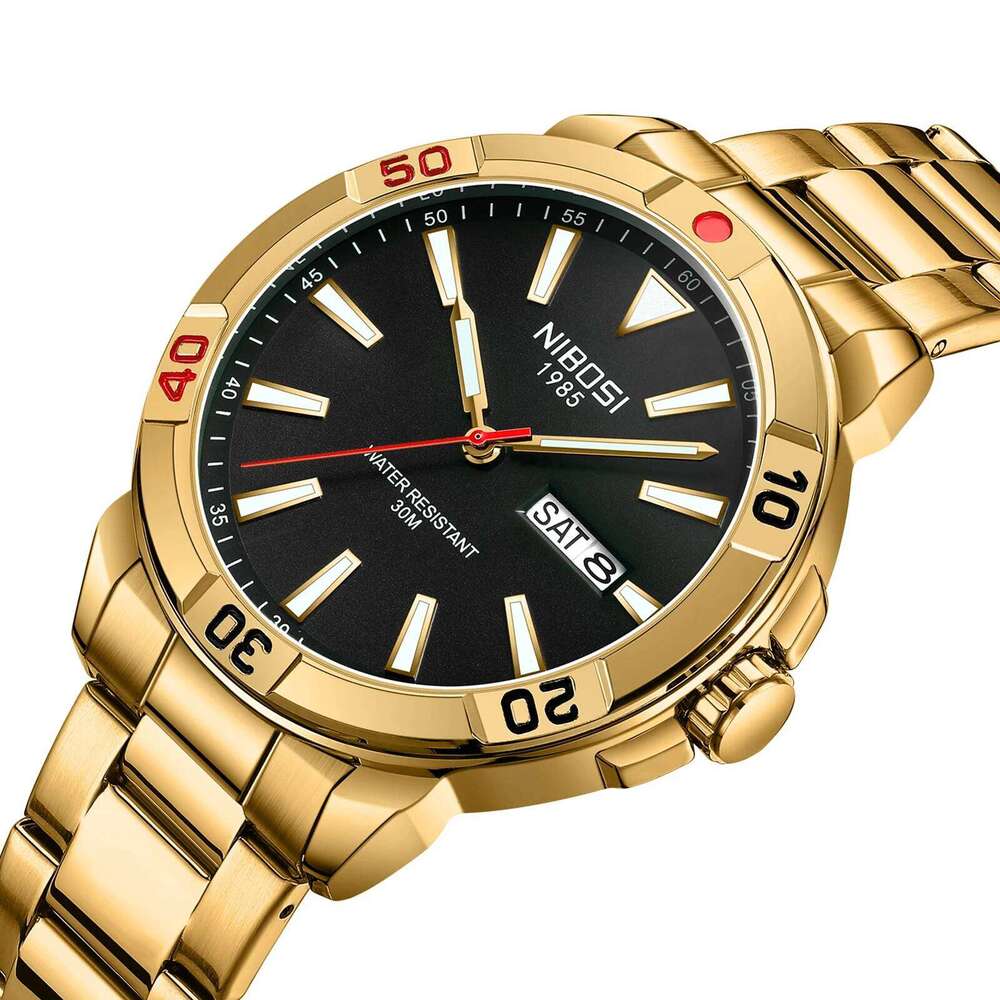 NIBOSI Mens Watches Top Brand Luxury Analog Quartz with Week-Date Waterproof Stainless Steel Luminous Business Dress Watch