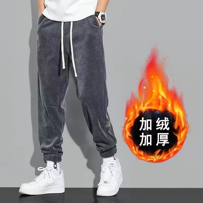 Winter Chenille Sweatpants Spring And Autumn Corduroy Casual Pants Men's Pants With Designer Pants Fleece Lining Thickened Men's Corduroy Sp