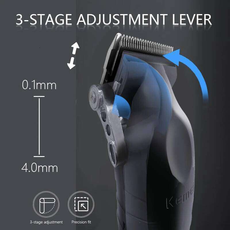 Kemei KM-2296 Barber Cordless Hair Trimmer 0mm Zero Gapped Carving Clipper Professional Electric Finish Cutting Machine KM-2299 C260312