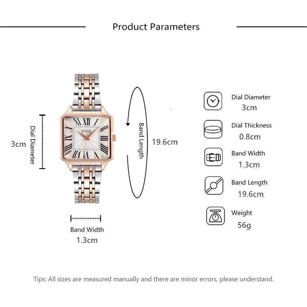 Women's Fashion Roman Design Square Watches Room Gold Alloy Strap Luxury Ladies Quartz Wristwatches Qualities Female Clock