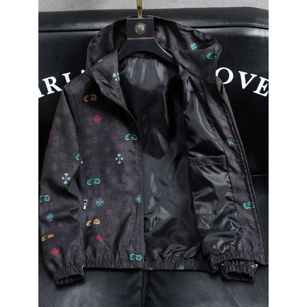 Trendy Men's Jaet Casual Faionable Large Size Spring Autumn Outerwear Polyester Nylon Cosite Fiber Windproof Zipper