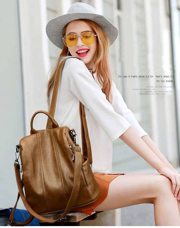 TAURUSCIAGA Women's Waterproof Anti Theft Leather Backpack Girls Shoulder Bags Multifunctional Large Capacity Travel Mochilas Niche portable back