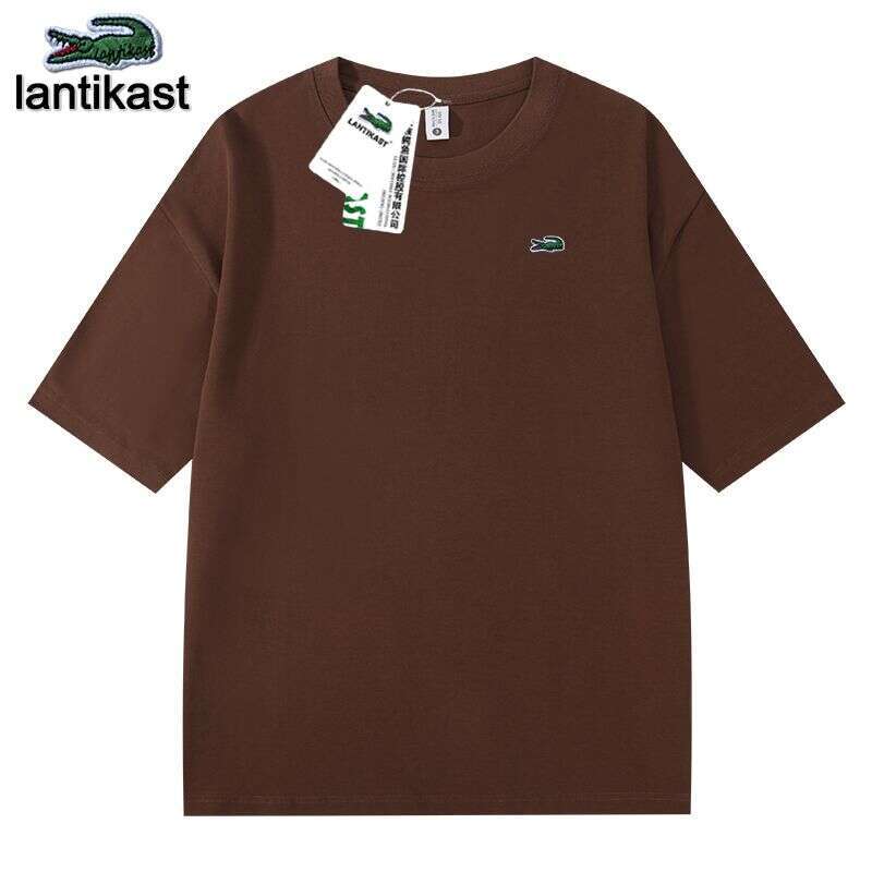 Noble Crocodile Official designer polo Flagship Store Genuine 300G Heavy Cotton T-Shirt Trendy Round Neck Short Sleeve Versatile Top Sport