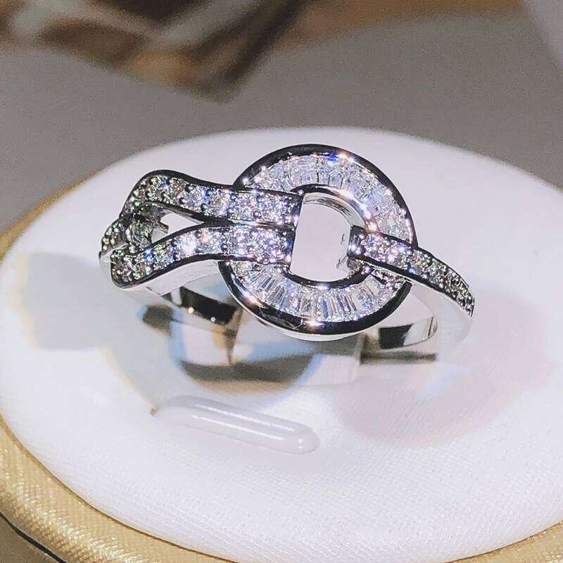 925 sterling silver geometric round winding ring ladies jewelry party birthday gift suitable for women H260312