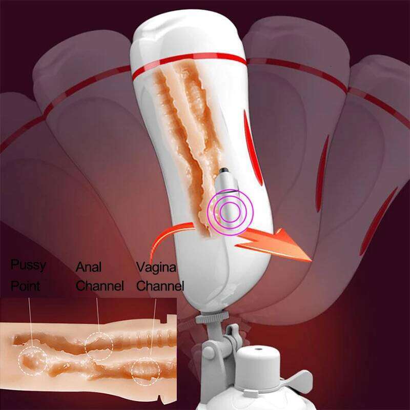Dual Channel Vagina Anal Masturbation Cup Blowjob Penis Pump Glans Sucking Exerciser Sex Toys Adul 18+ Erotic Product Machine Z260312