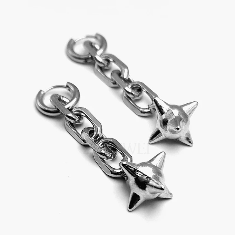Dangle Spike Ball Flail Earring Dangly Gothic Chain Punk Statement Charm Alternative Earrings 260309