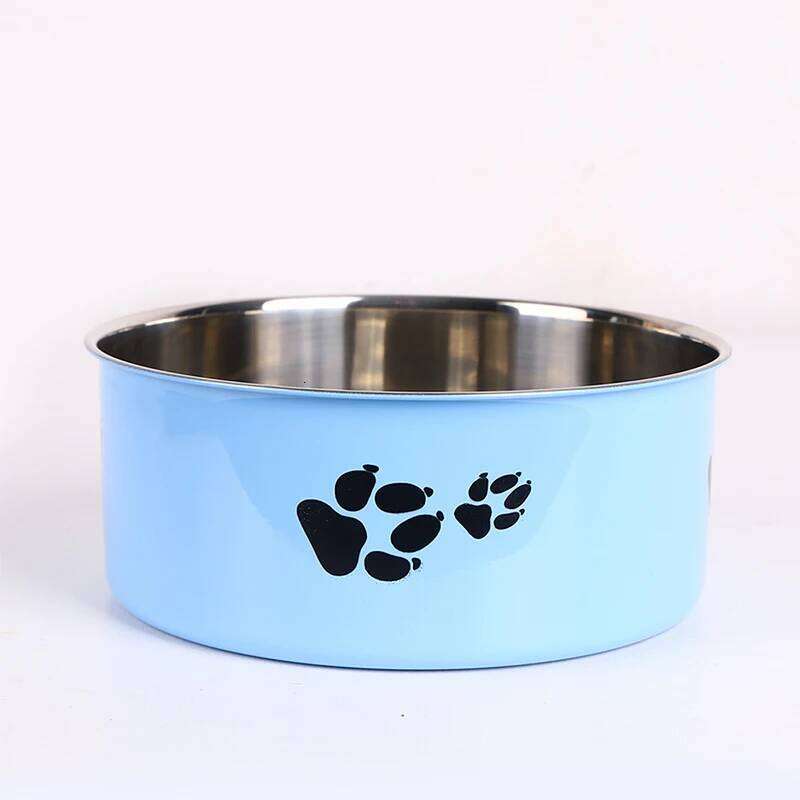A cartoon-patterned bowl, easy to clean, made of stainless steel, suitable for both outdoor and indoor pet owners. 26Y0312