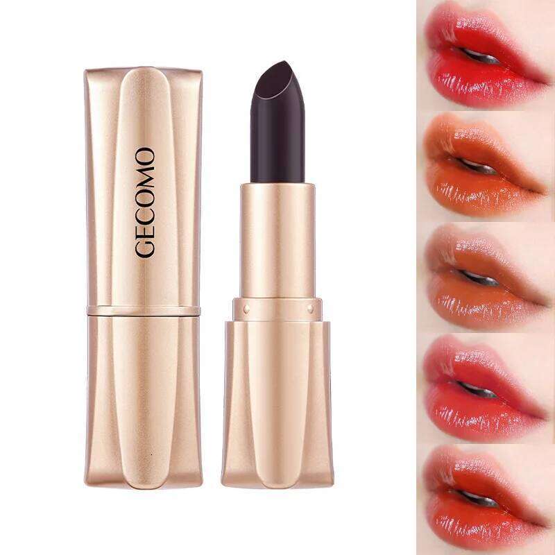 GECOMO Black Magic Lipstick - Moisturizing Gloss, Long-Lasting, Temp-Sensitive Color Change, Lip Hydration,Korean makeup W260311