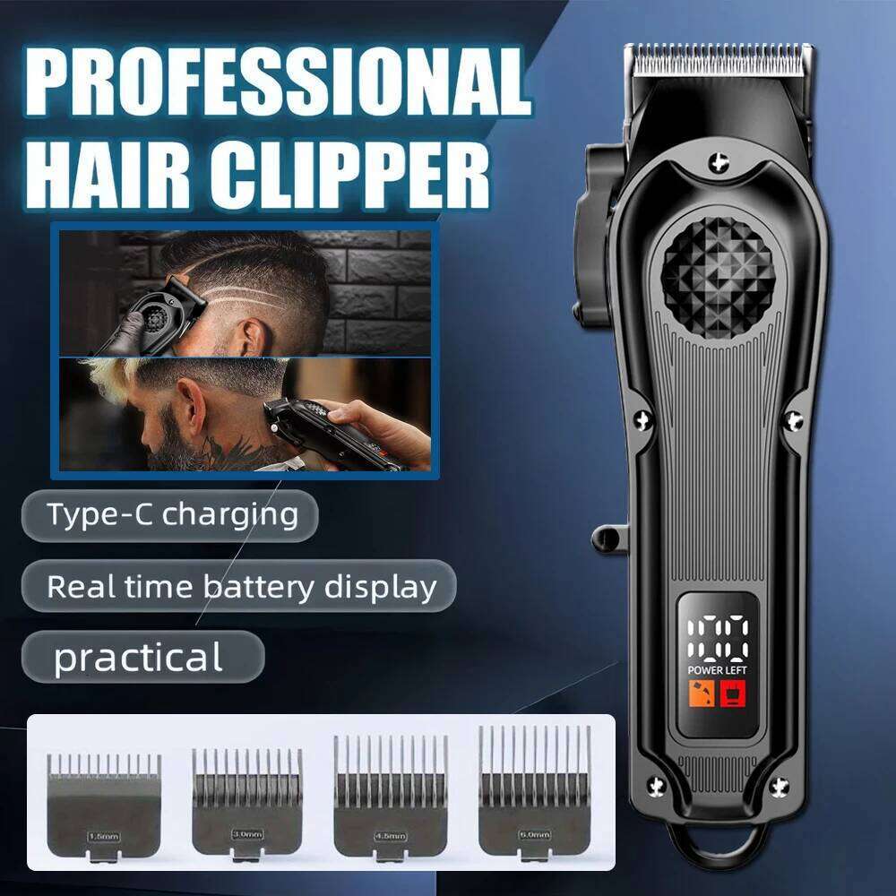 Professional Cordless for Men Electric Barber Clipper & Trimmer Rechargeable Hair Cutting Tools C260312