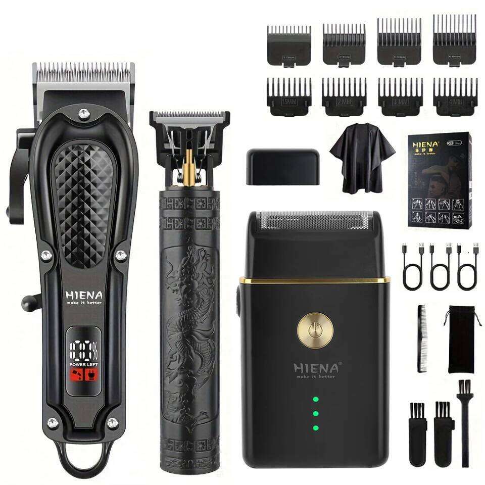 hiena 212 Professional Cutter Mans Clipper Set Metal Electric Cordless Trimmer for Barber LCD Display Hair cutt C260312