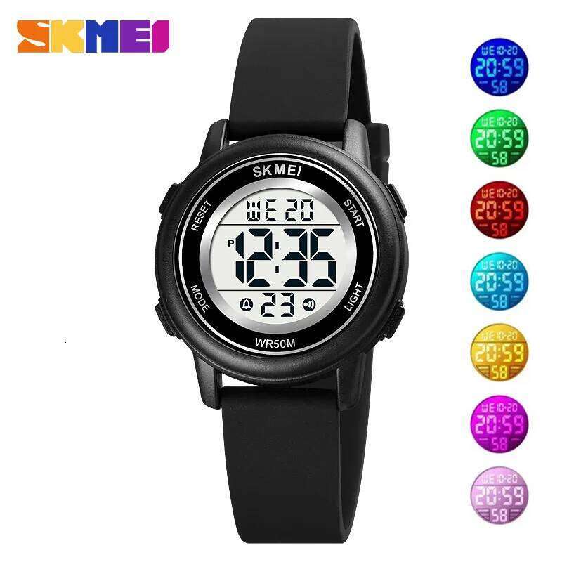 SKMEI 1721 Digital Children Wristwatch Color Waterproof Sport Colorful Kids Shockproof Electronic Watch for Boy Girl Clock 1451