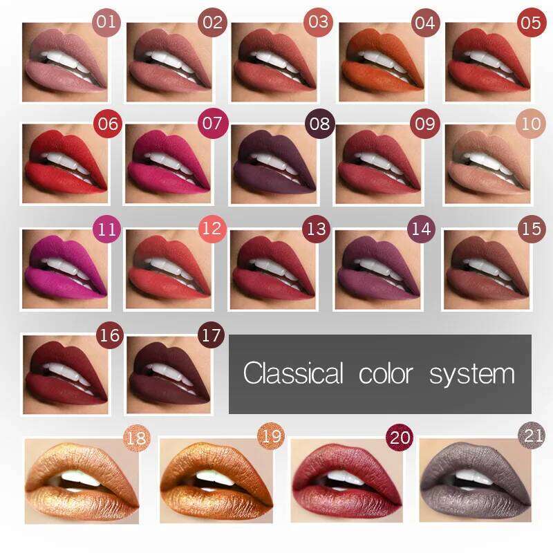 Pudaier 21 Colors Lipstick Cosmetic Waterproof Long Lasting Pigment Velvet lip Brand Sexy Matte Nude Lip stick W260311